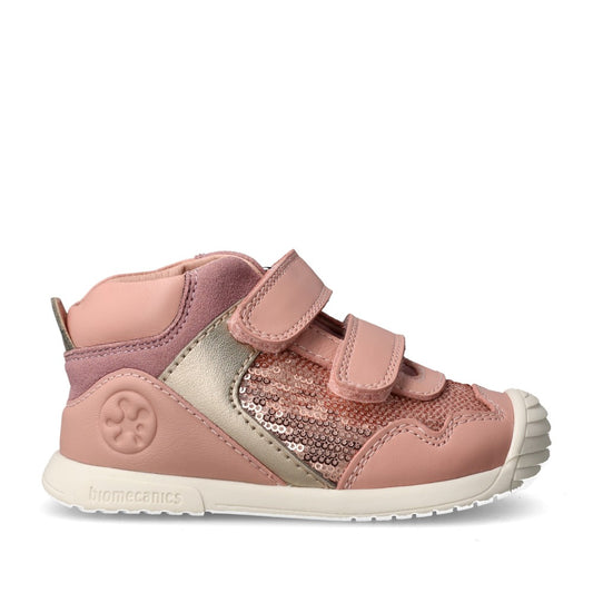 Girls 251108 Double Velcro Shoe In Rose