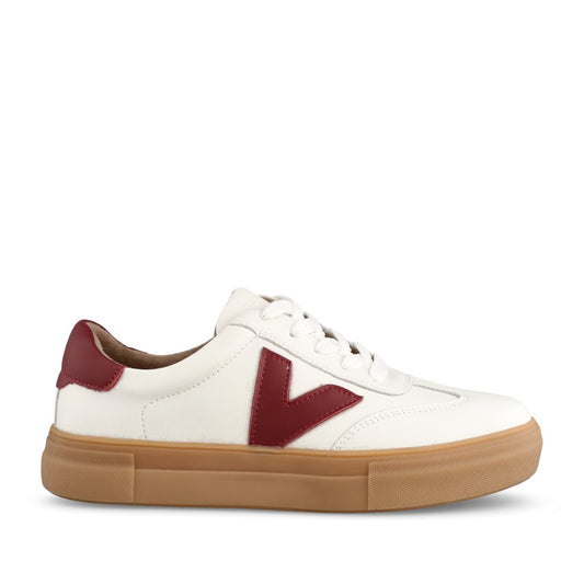 Ladies Ninety Laced Trainer In Crystal Maroon