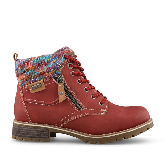 Ladies Tabasco Glb204 Waterproof Laced Ankle Boot In Red