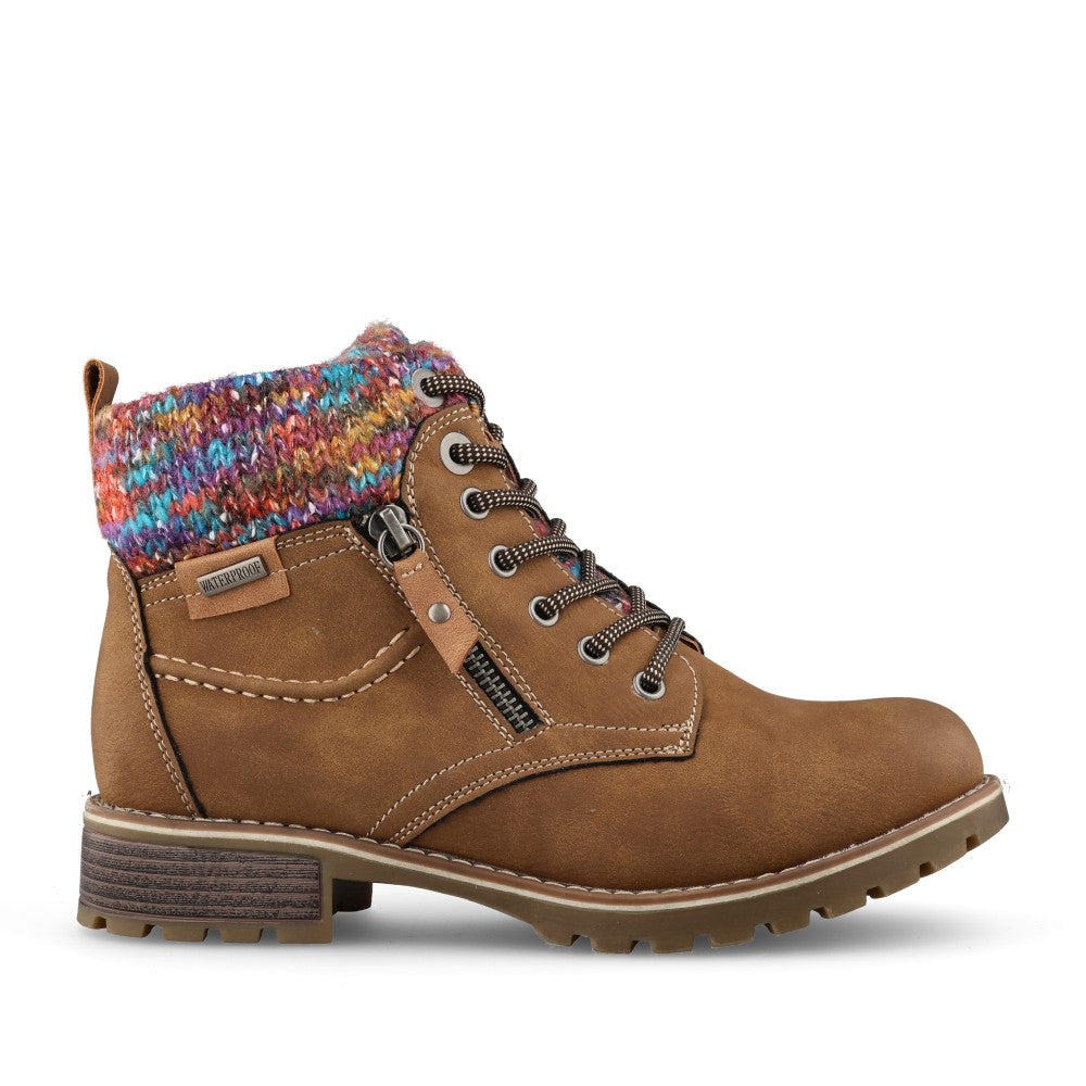 Ladies Tabasco Glb204 Waterproof Laced Ankle Boot In Tan