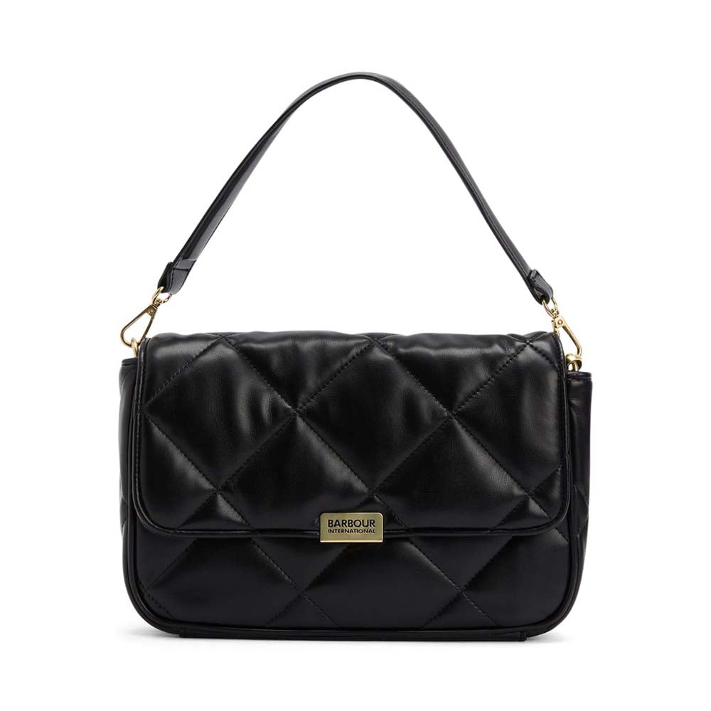 Ladies Soft Quilt Shoulder Bag In Black