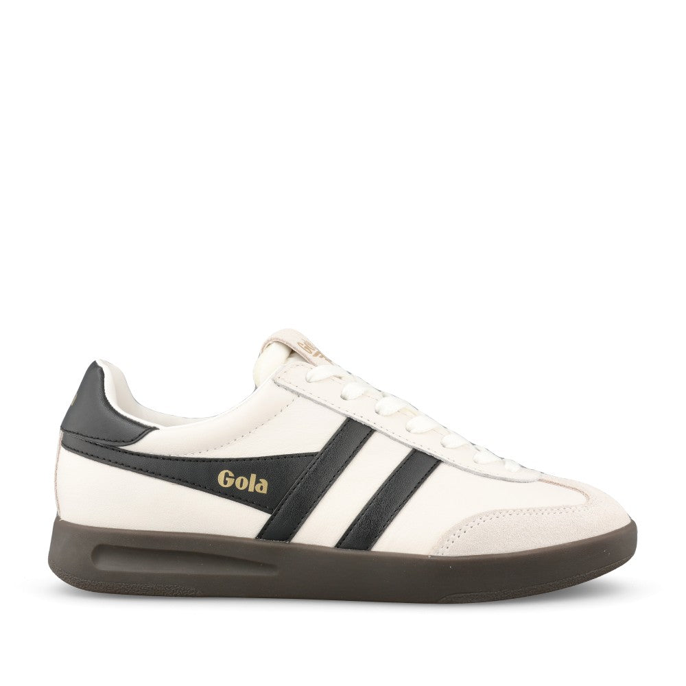 Ladies Cyclone Leather Clb743 Laced Trainer In White