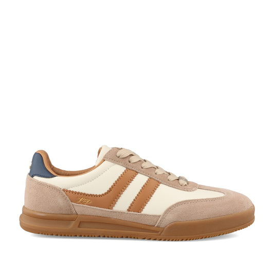 Ladies Armand Laced Trainer In Coffee