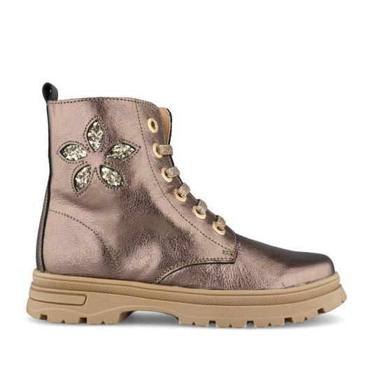Girls 444491 Laced Ankle Boot In Metallic