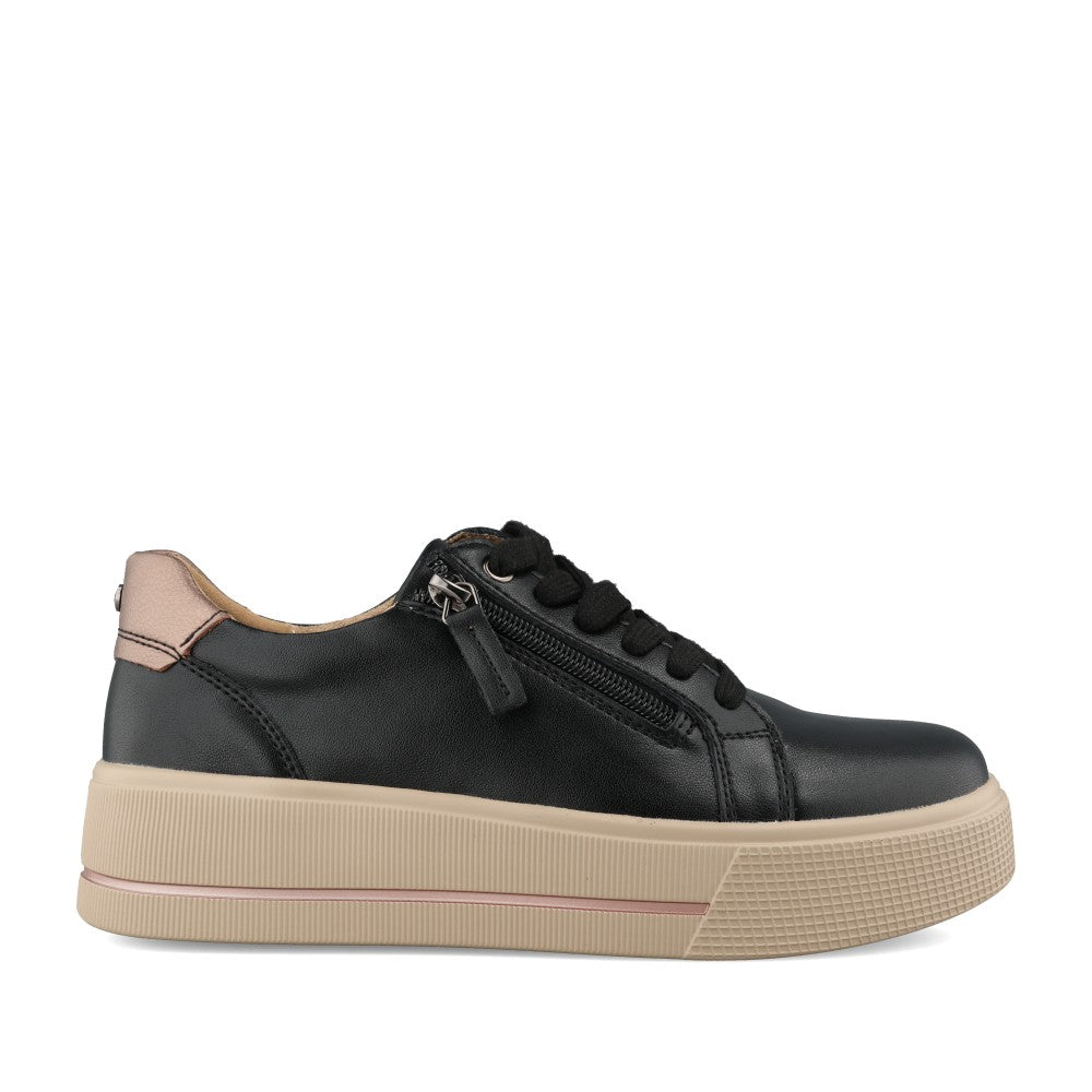 Ladies Ravenna Laced Trainer In Black