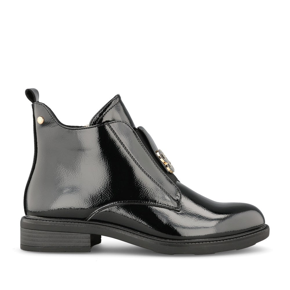 Ladies Lanciano Ankle Boot In Blk Patent