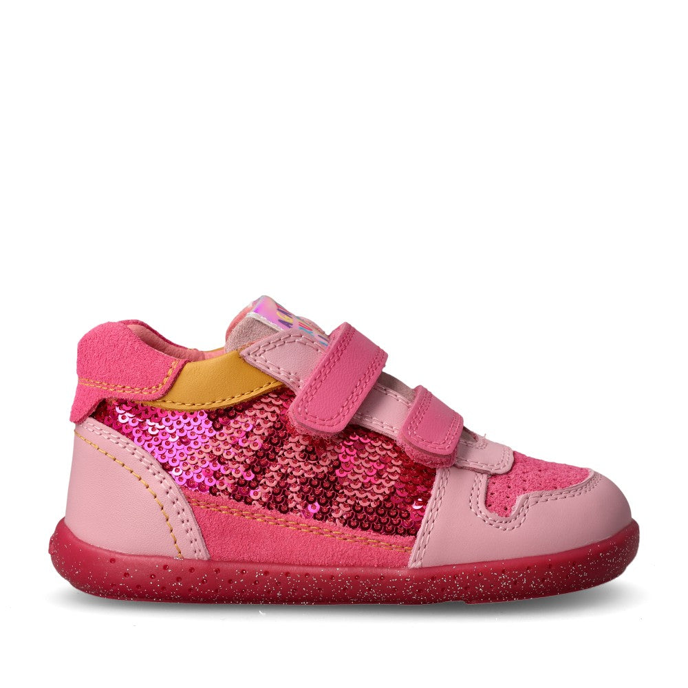 Girls 251905 Double Velcro Shoe In Fuchsia