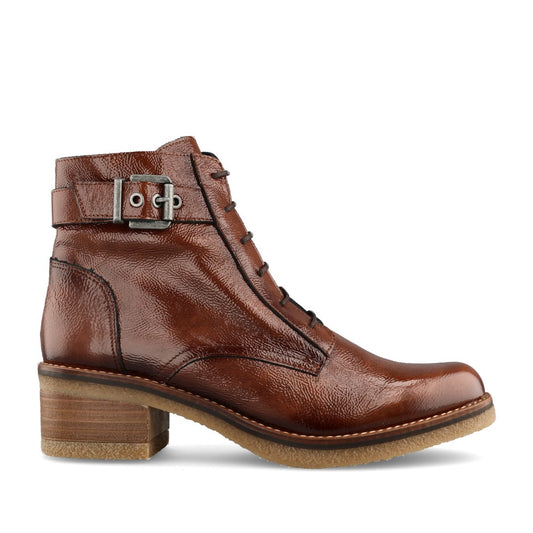 Ladies D8686 Lucero Heeled Ankle Boot In Brown