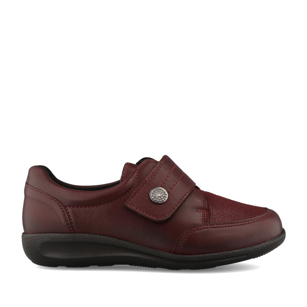 Ladies Ember 68205r 2v Velcro Shoe In Burgandy