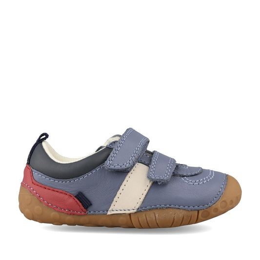 Boys Zap Denim Leather Velcro Shoe In Kids G Fit