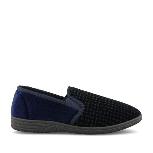 Mens Ernest Full Slipper In Navy