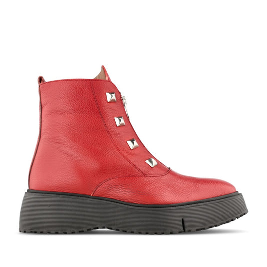 Ladies A-9301 Ankle Boot In Red
