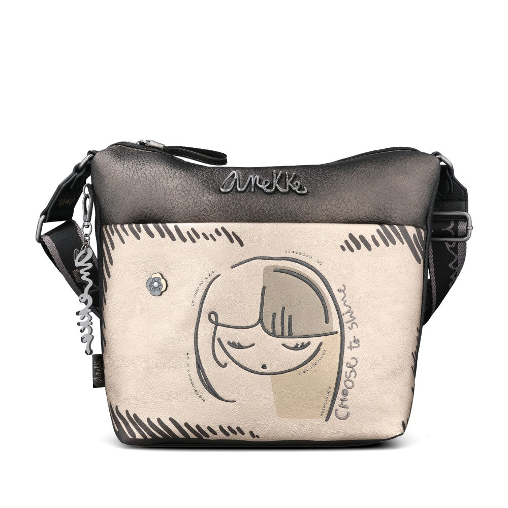 Ladies M41863-248 Crossbody Bag In Pewter