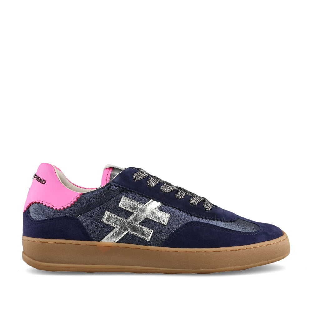 Ladies A032 80d2 Laced Trainer In Navy