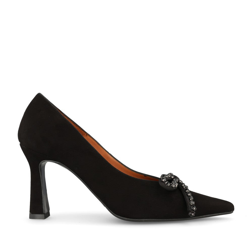 Ladies 3306 Suede Court Shoe In Black