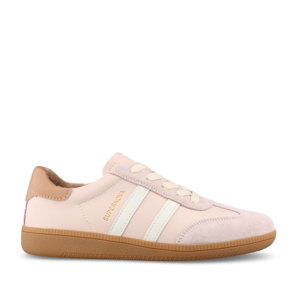 Ladies Sixty Four Laced Trainer In Light Pink