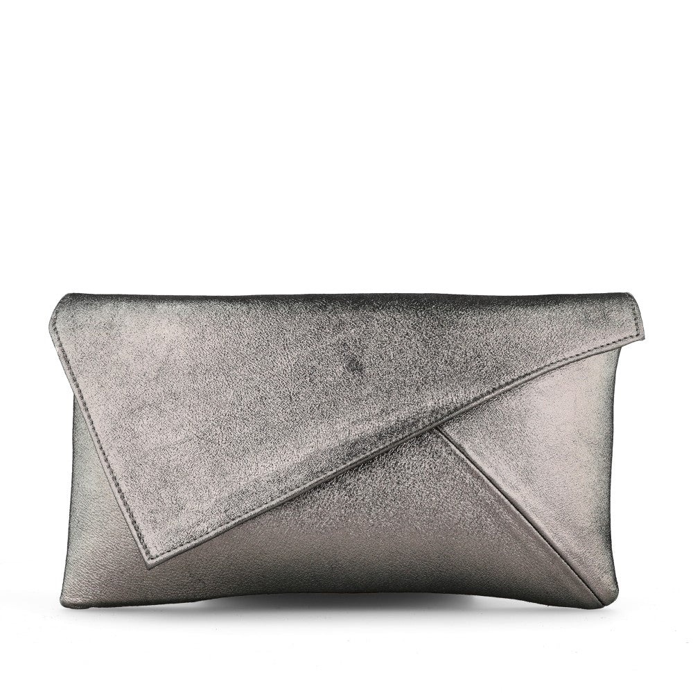Ladies 1177 Clutch Bag In Pewter
