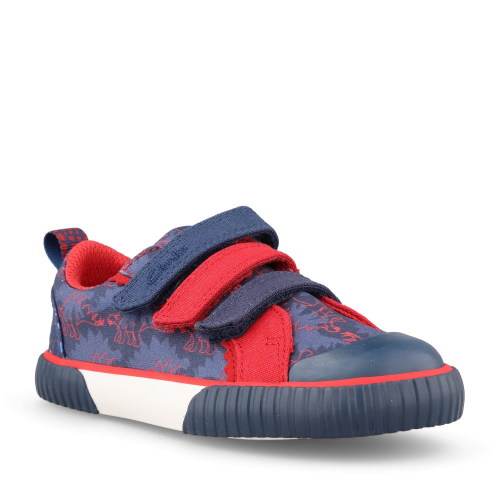 Boys Foxing Trim  K Navy/red Canvas Shoe In Kids F Fit