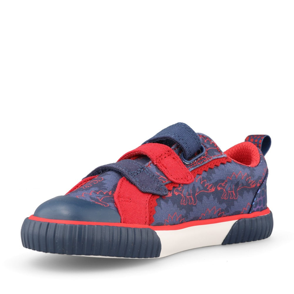 Boys Foxing Trim  K Navy/red Canvas Shoe In Kids F Fit