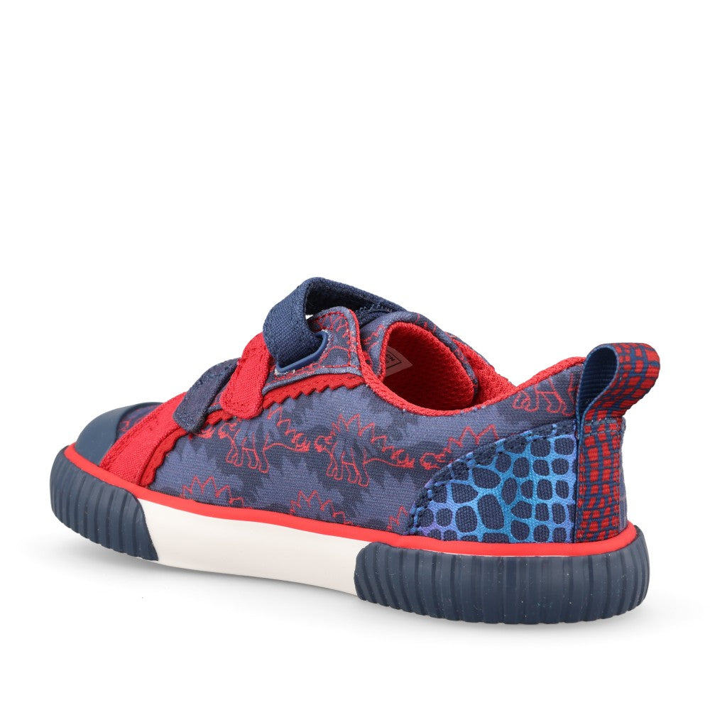Boys Foxing Trim  K Navy/red Canvas Shoe In Kids F Fit