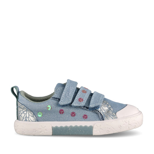 Girls Foxing Trim K Denim Canvas Shoe In Kids G Fit