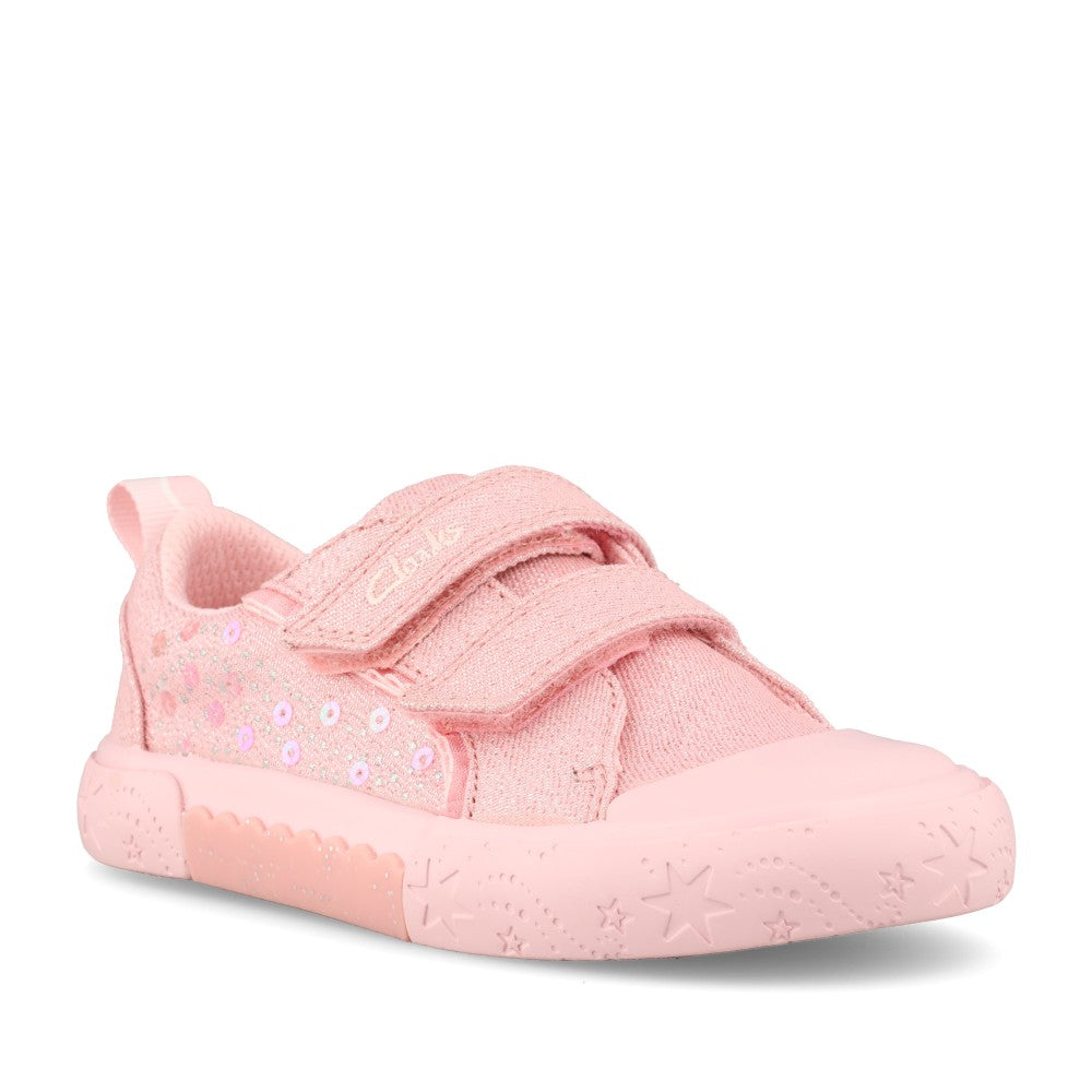 Girls Foxing Gleam T Pink Canvas Shoe In Kids G Fit