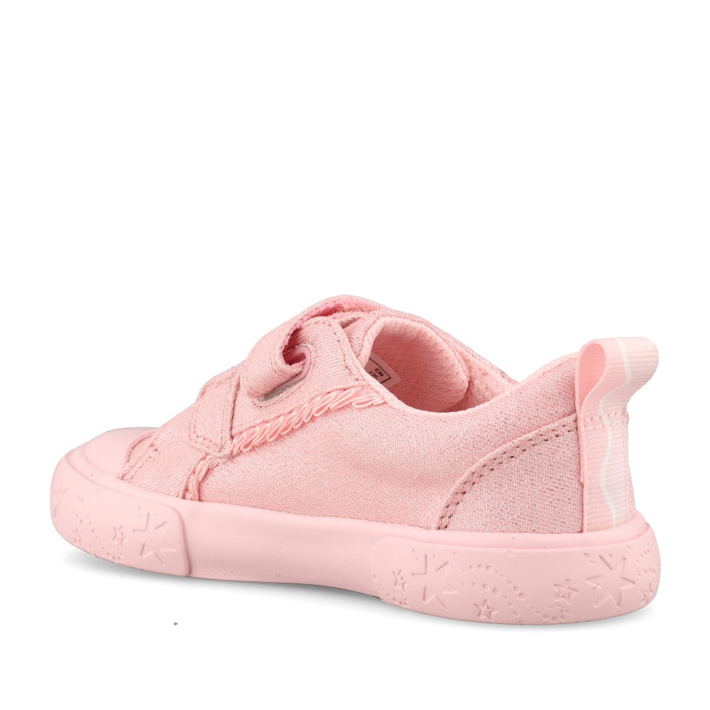 Girls Foxing Gleam T Pink Canvas Shoe In Kids G Fit