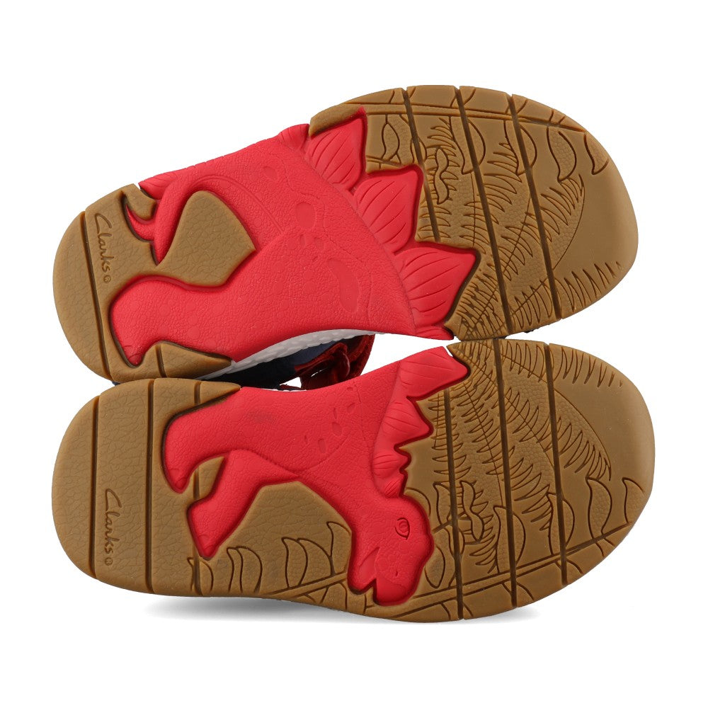 Boys Spiney Spirit K Navy & Red Sandal In Kids G Fit