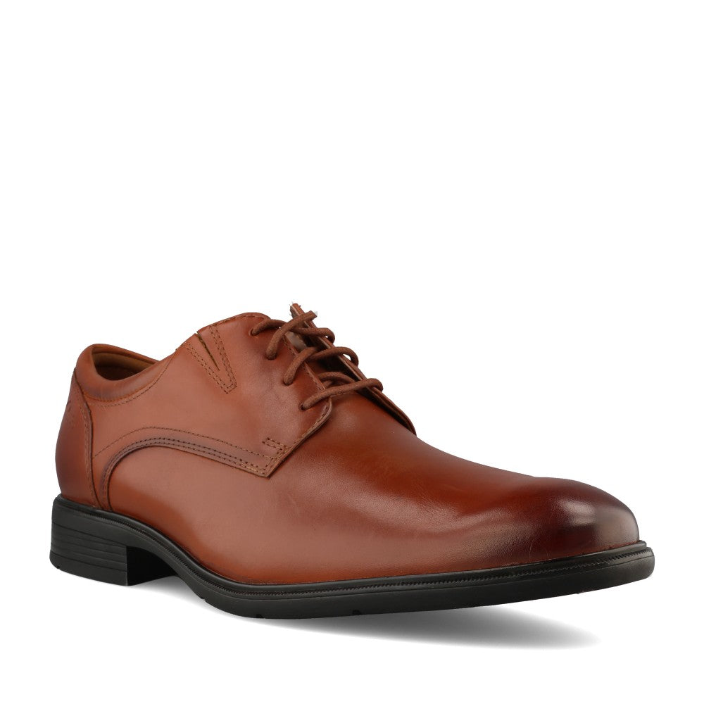Mens Steadwell Lace Leather G-fit Shoe In Dark Tan