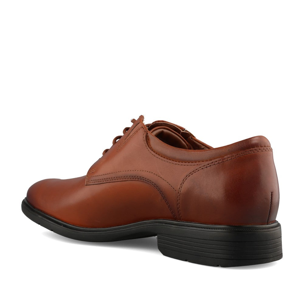 Mens Steadwell Lace Leather G-fit Shoe In Dark Tan