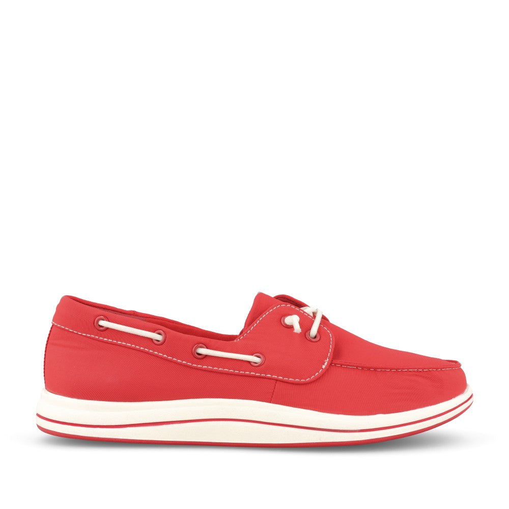 Ladies D-fit Boat Shoe In Cherry