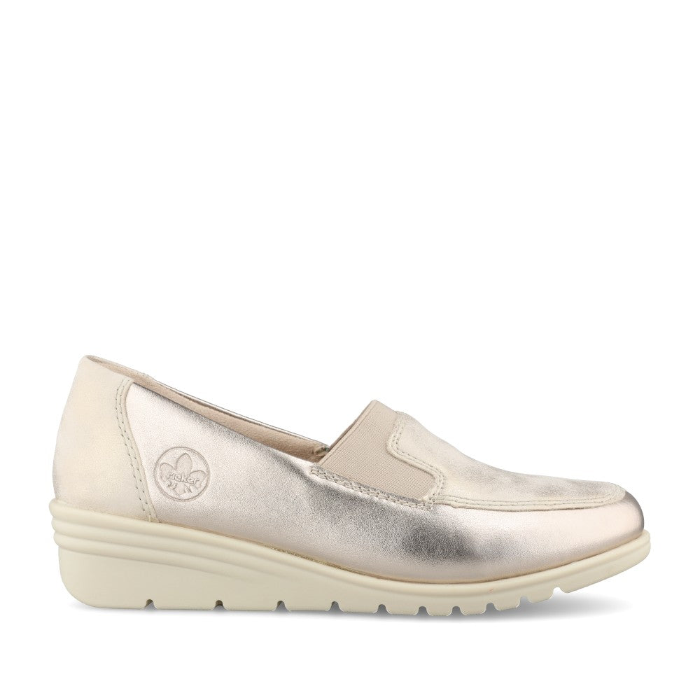 Ladies L5351 Slip-on Wedge Shoe In Gold