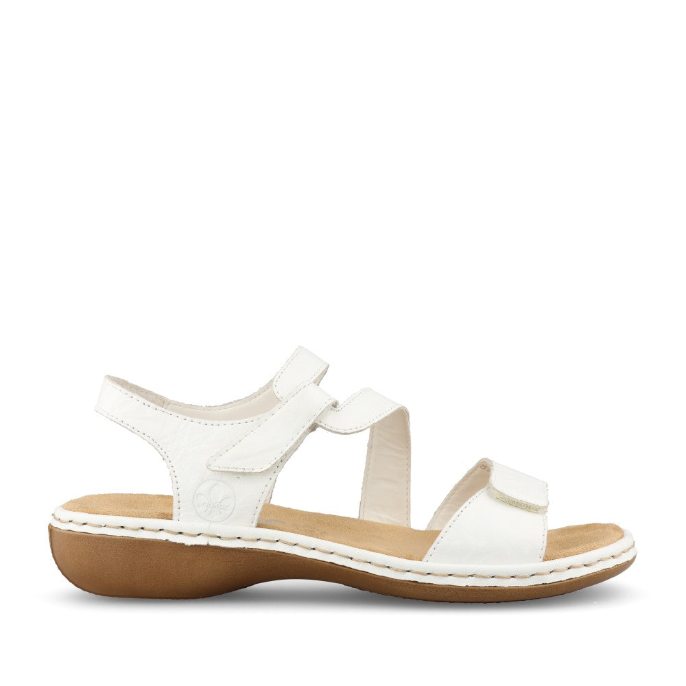 Ladies 659c7 Low Heel Sandal In White