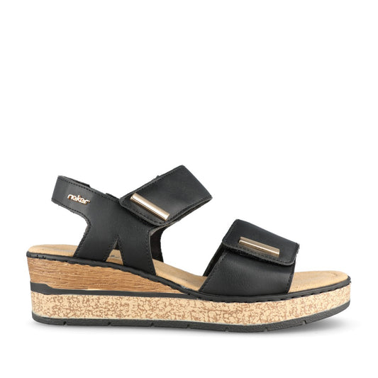 Ladies 63781 Wedge Sandal In Black