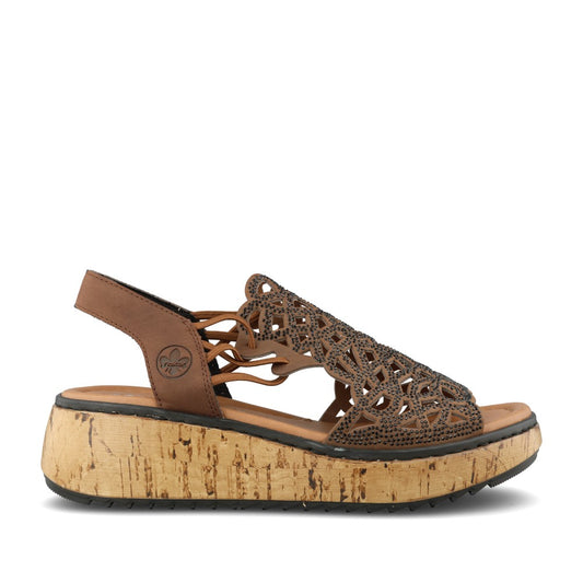 Ladies V1765 Wedge Sandal In Brown