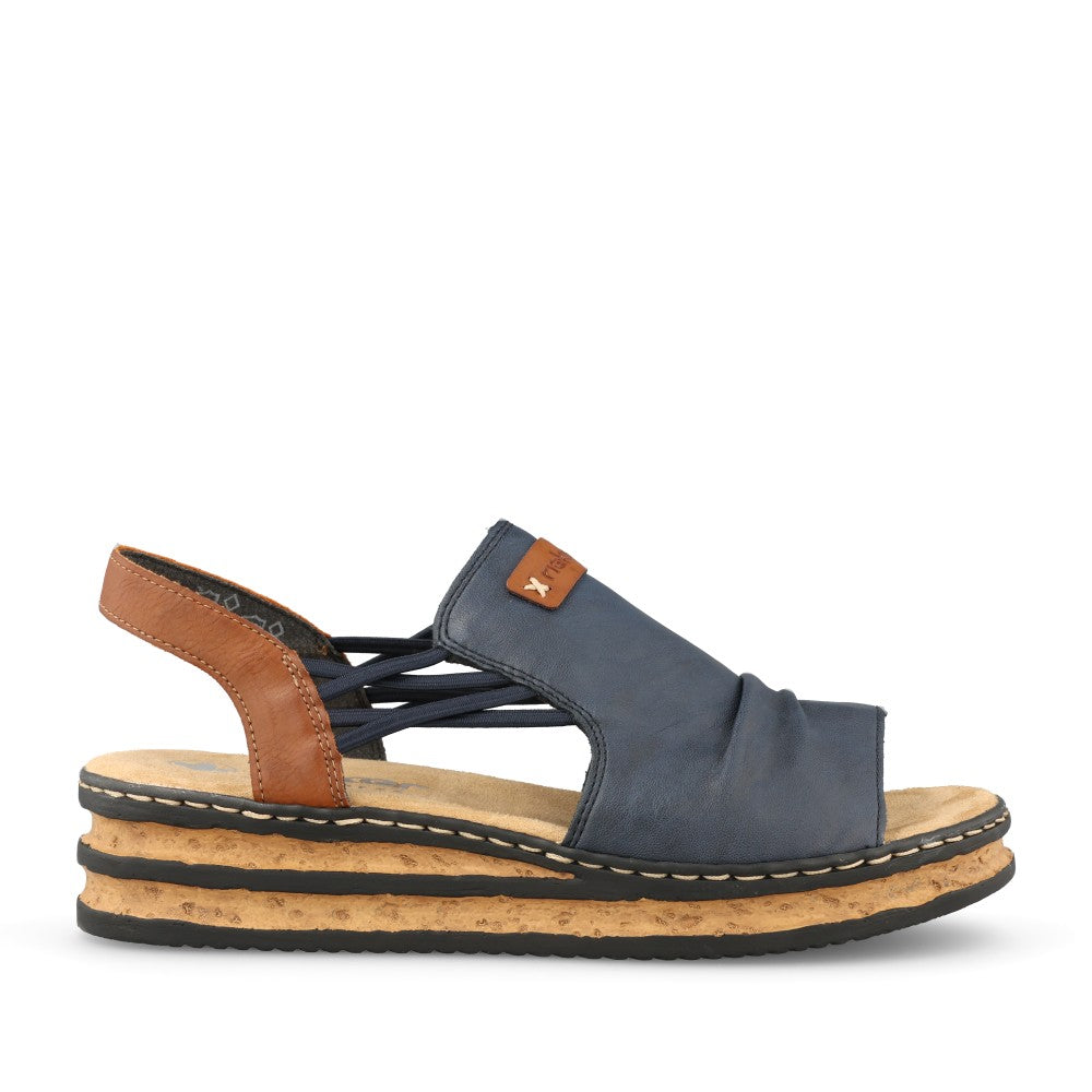 Ladies 62962 Wedge Sandal In Navy