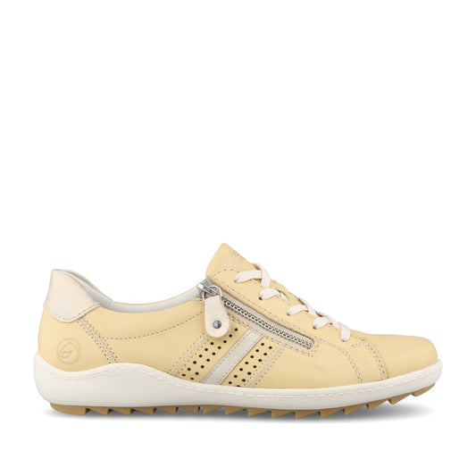 Ladies R1432 Laced Trainer In Yellow