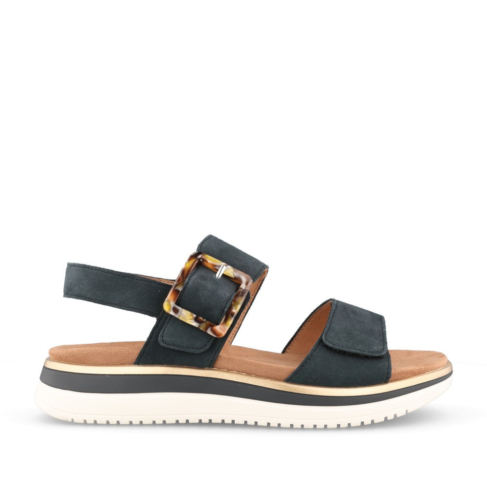 Ladies D1j62 Velcro Sandal In Navy