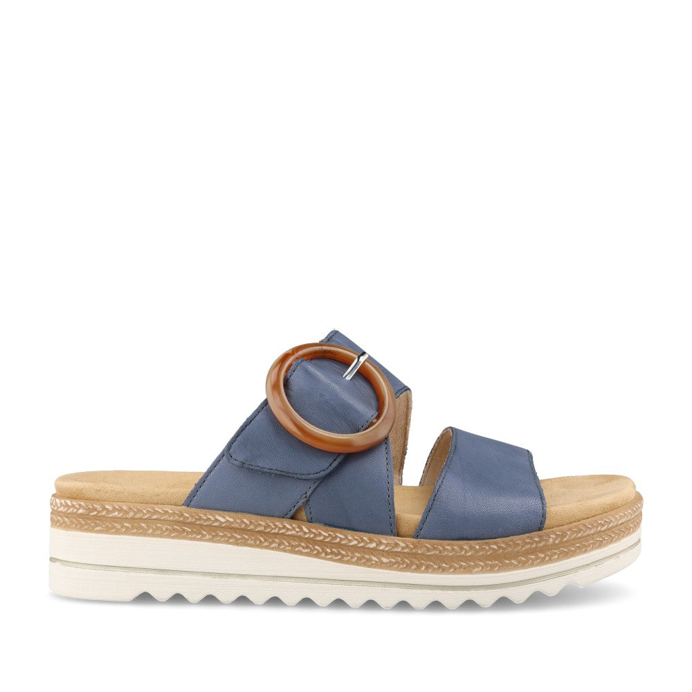Ladies D0q51 Wedge Mule In Denim