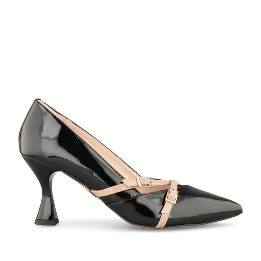 Ladies 8442 Medium Heel Court Shoe In Black