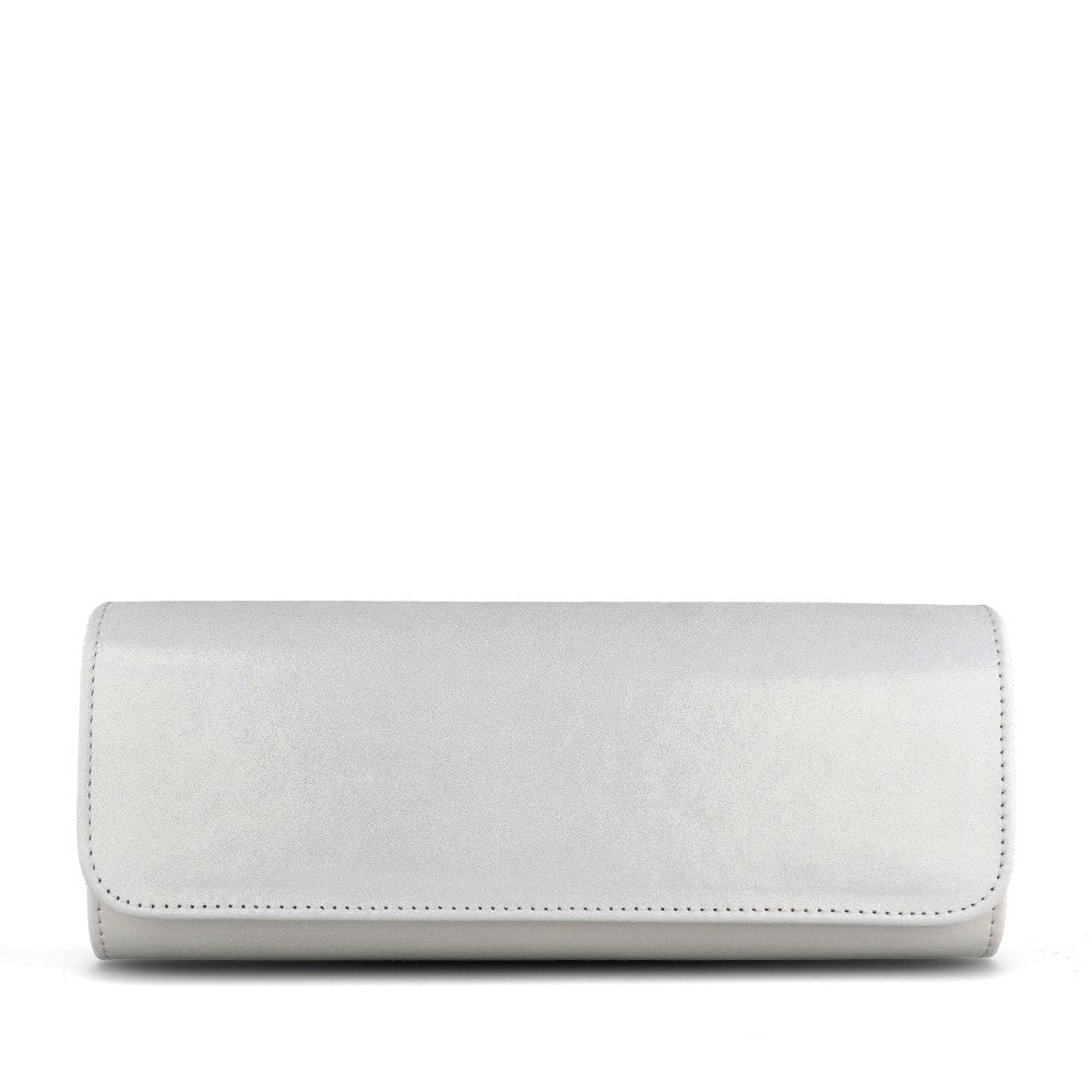 Ladies T20 6047 Clutch Bag In Silver Shim