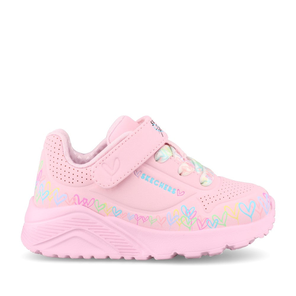 Girls 314091n Uno Lite Heart Craze Trainer In Light Pink
