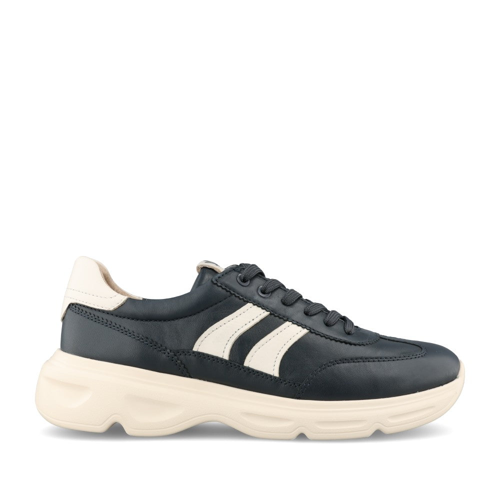 Ladies 9-23714 Laced Trainer In Navy