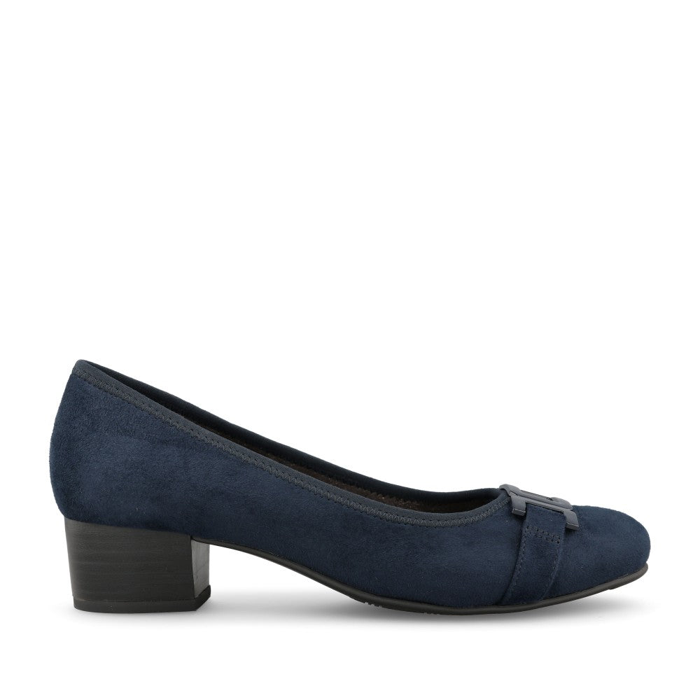 Ladies 8-22369 Low Heel Court Shoe In Navy