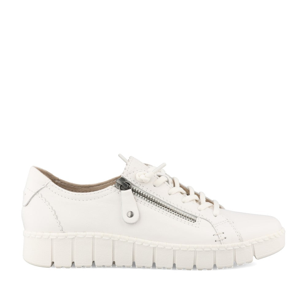 Ladies 8-23704 Laced Trainer In White