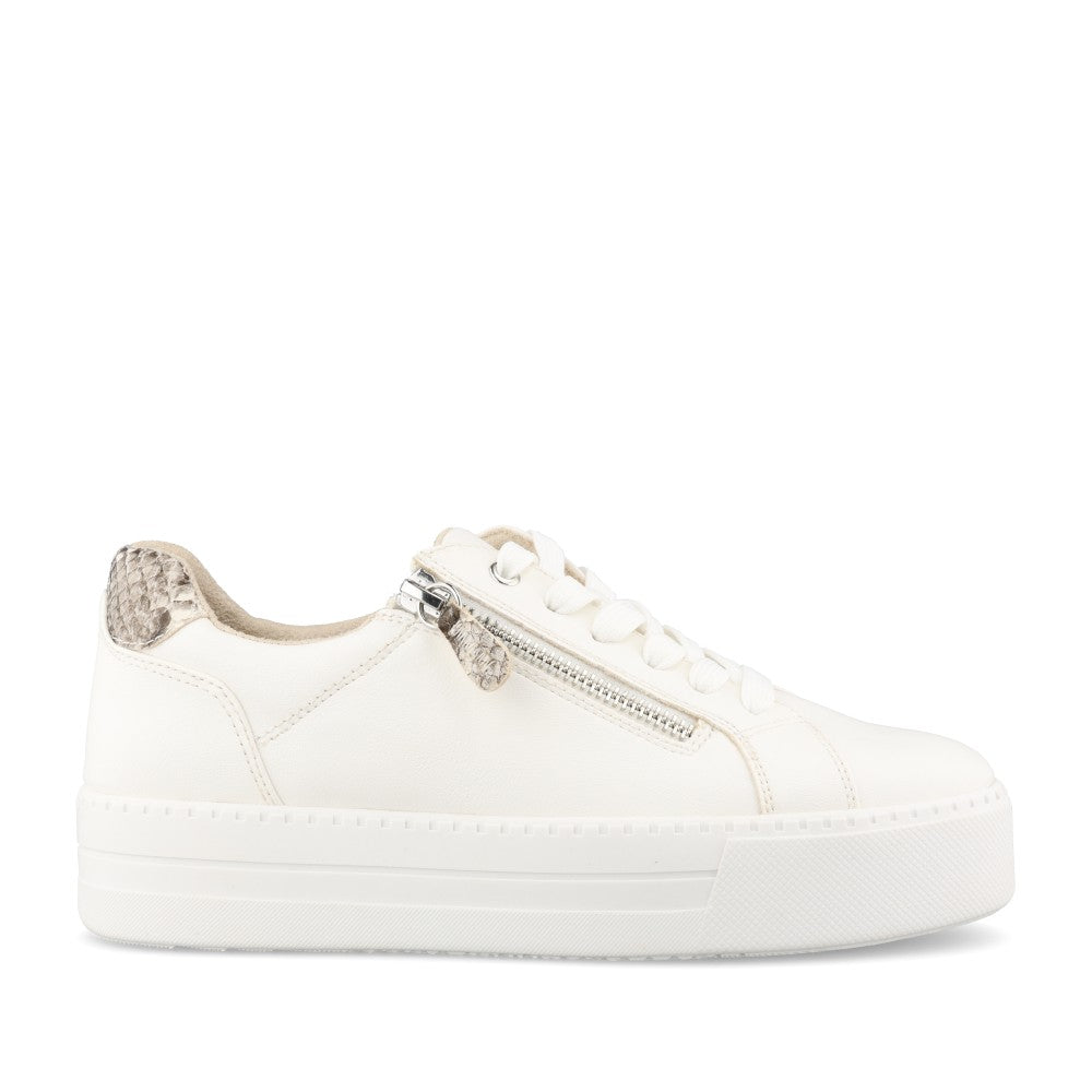Ladies 8-23767 Laced Trainer In White