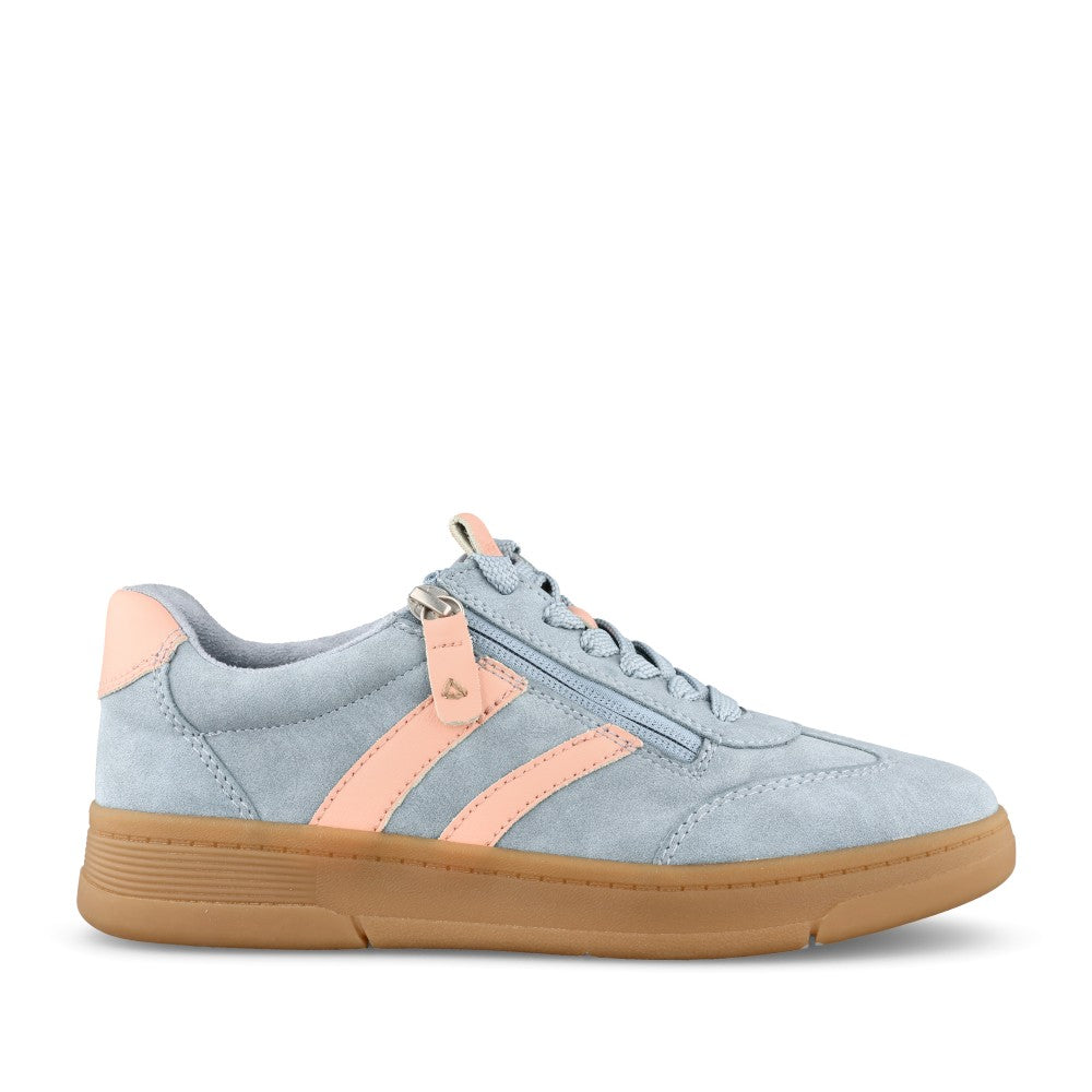 Ladies 8-23784 Laced Trainer In Sky Blue