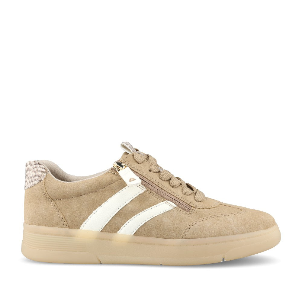 Ladies 8-23784 Laced Trainer In Sand