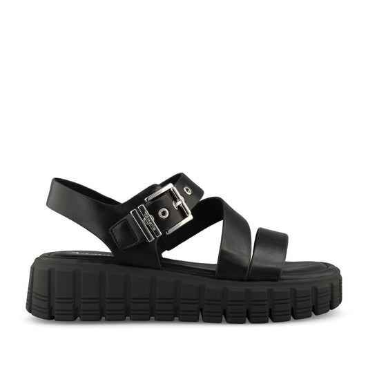 Ladies 1-28233 Strap Sandal In Black