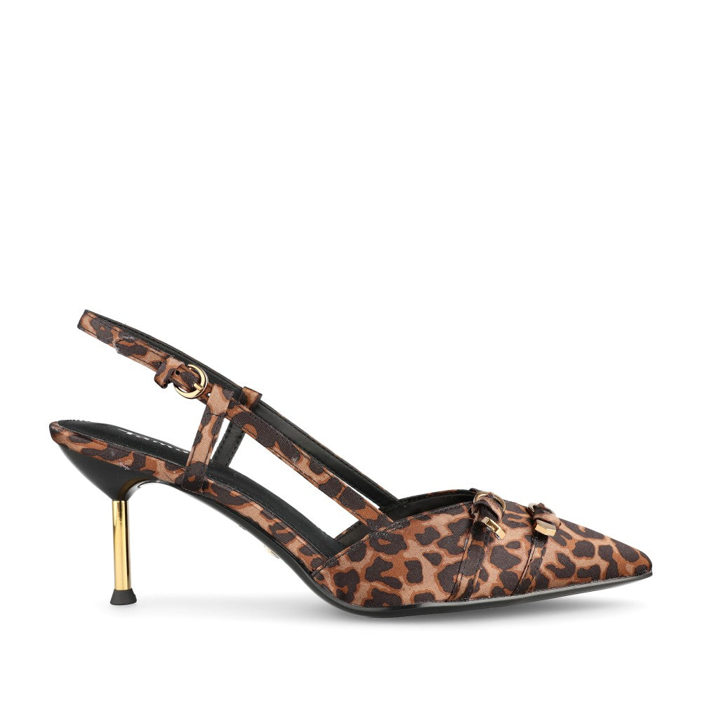Ladies 1-29621 Mid Heel Court Shoe In Leopard